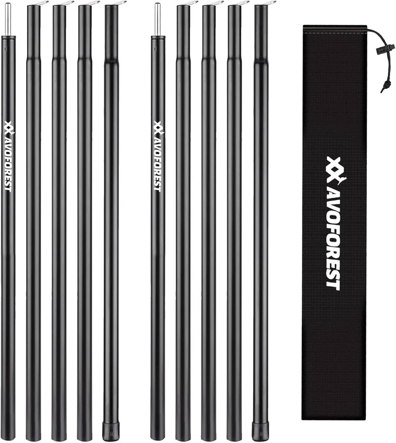 AVOFOREST Tent Poles for Tarp, Camping Tent Tarps Poles Adjustable Camping Accessories 76in Heavy Duty Poles Thicker Tent Pole with a Diameter of 0.65in for Backpacking Hiking Awning - Image 1